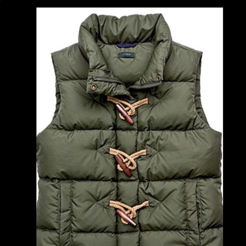 J Crew Puffy Vest with Zipper and Toggles - S